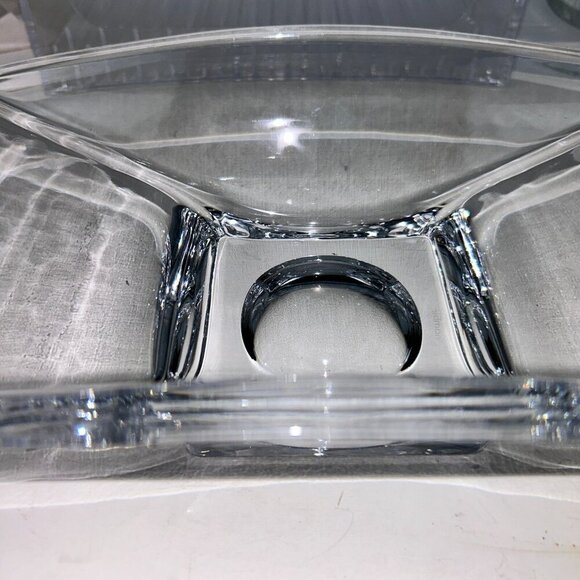 Nambe Crystal Planar Bowl 7"X13" Large Modernist Arched Centerpiece Elegant Vase - Picture 5 of 16
